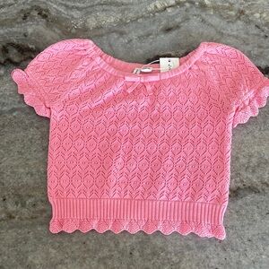 NWT JANIE AND JACK GIRLS PINK KNIT SWEATER TOP